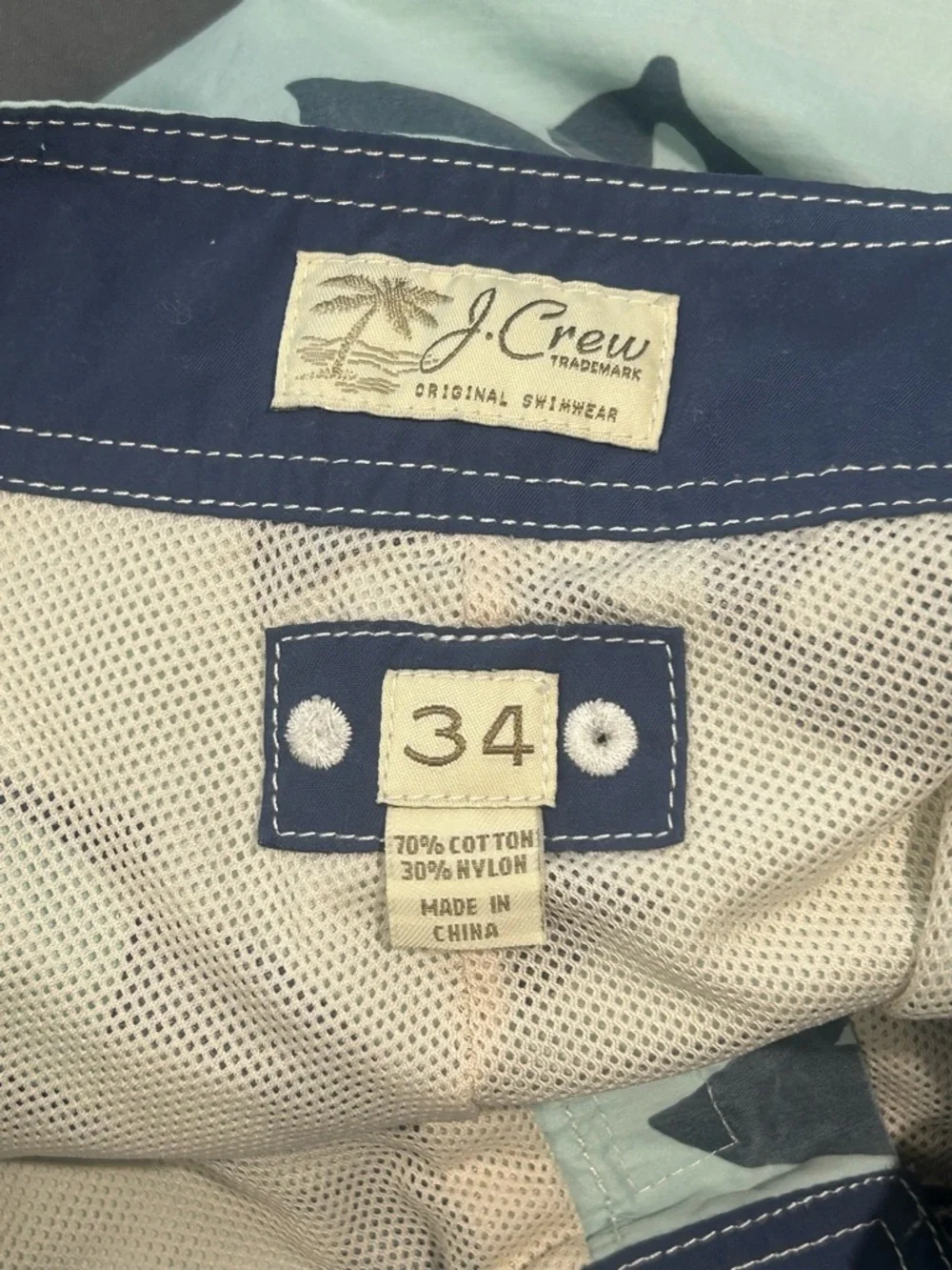 J.Crew Mens Board Shorts 34 Blue Floral Swim Trunks Beach Surf 8.5